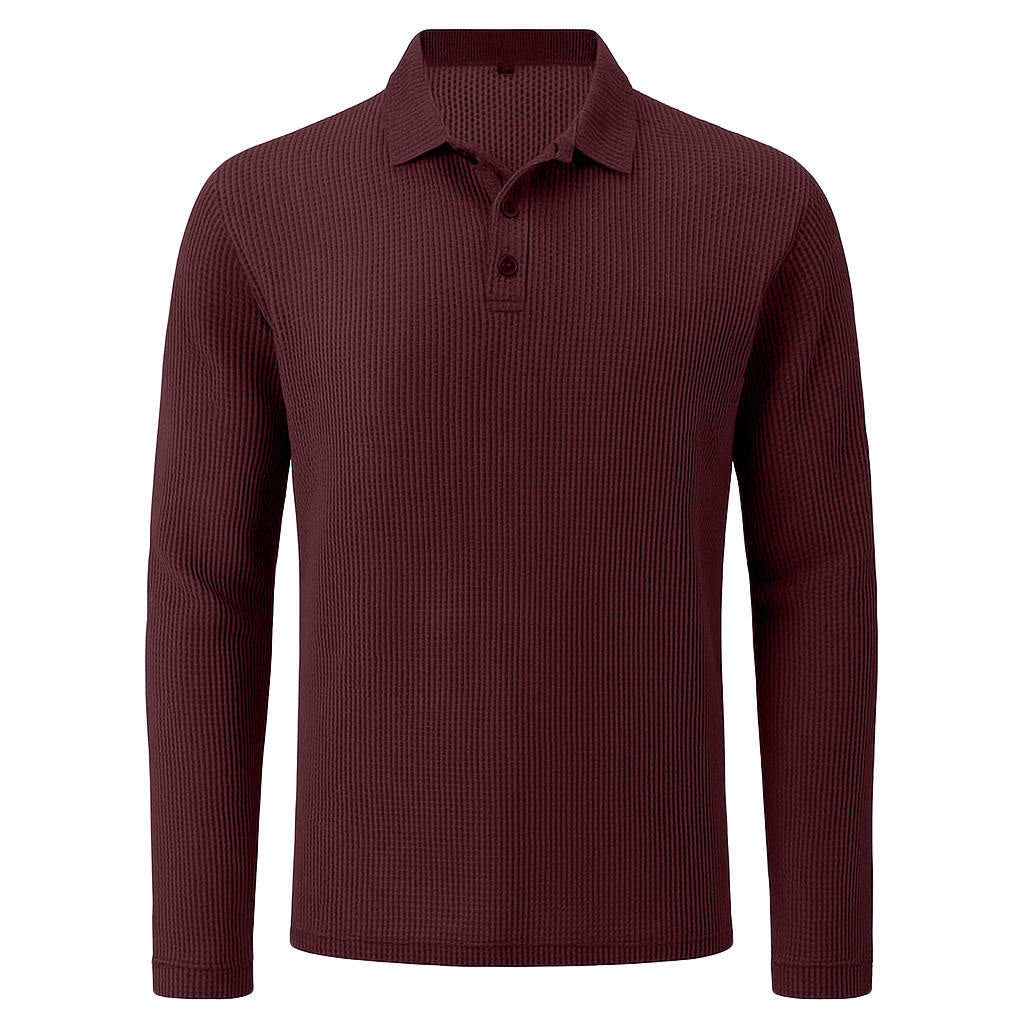 Lusso - Men's Ultra Comfortable Long Sleeve Polo Shirt